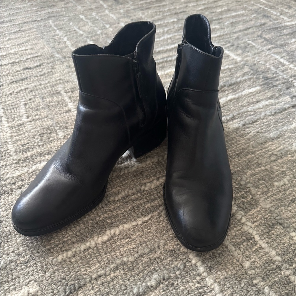 Cole Haan Black Leather waterproof Ankle Boots